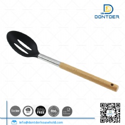 Nylon Slotted Spoon with Beech Wood Handle