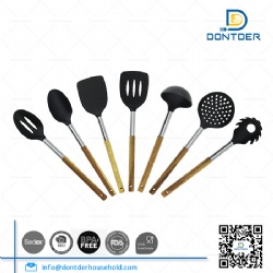 Nylon Kitchen Utensil Set with Acacia Wood Handle